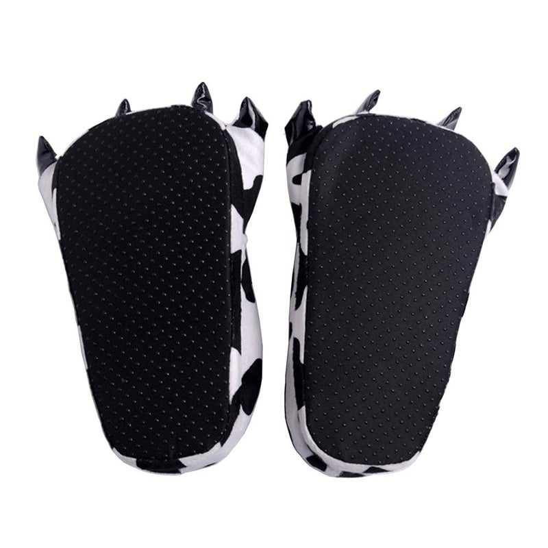 AISHNE Adult Cute Plush Animal Paw Slippers Fuzzy Warm House Shoes Cow M - Image 3